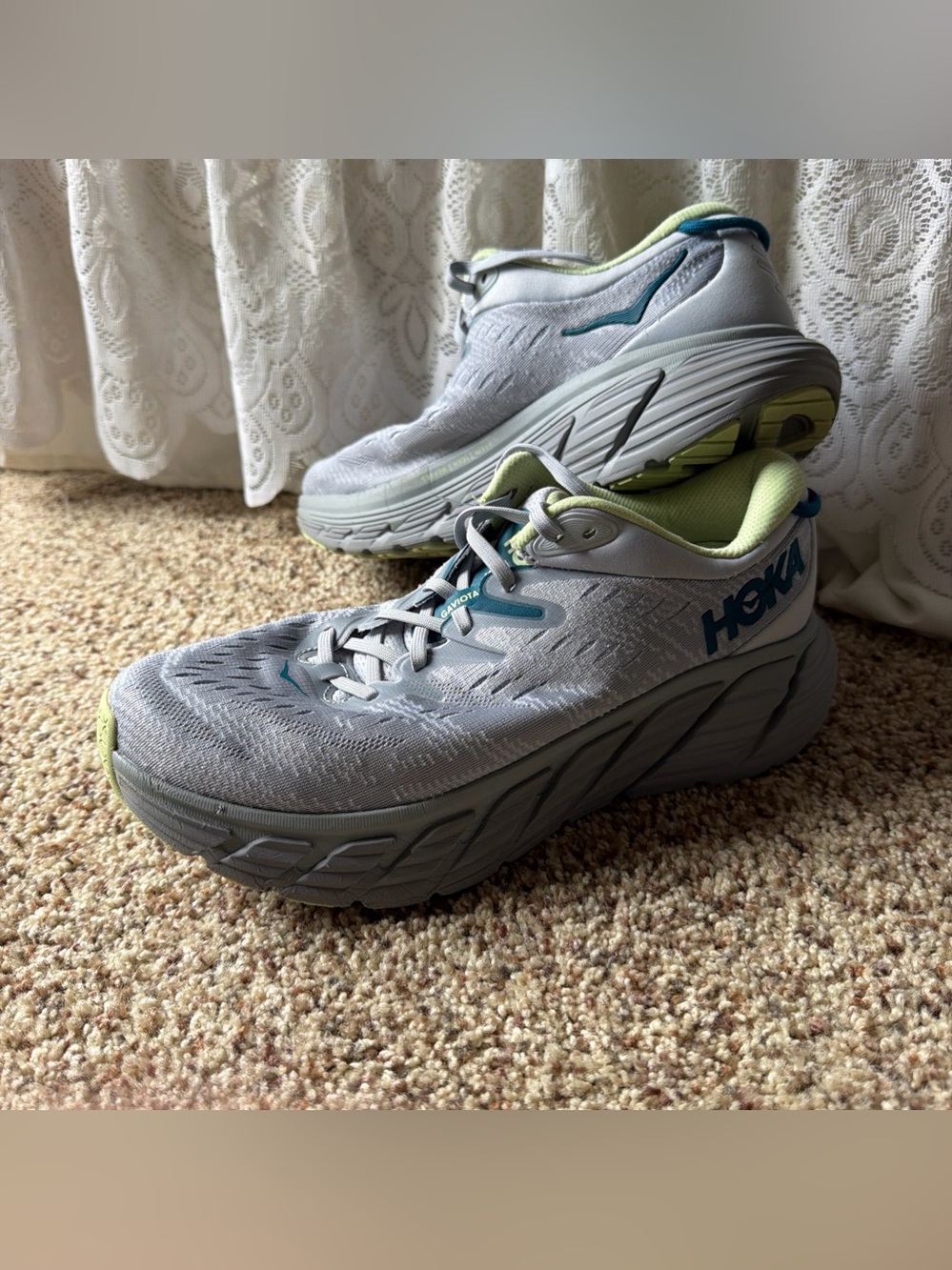 Hoka One One Gaviota 4 men’s 9 Wide 2E Gray Running Walking Shoe